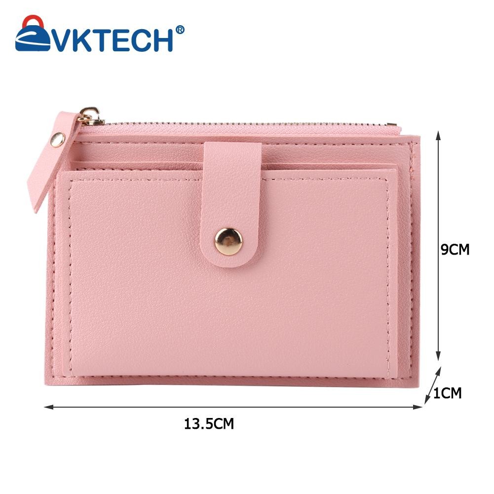 Fashion Women Solid Color Credit Card ID Card Multiple Slot Card Holder Ladies Casual PU Leather Small Coin Purse Pocket Wallet