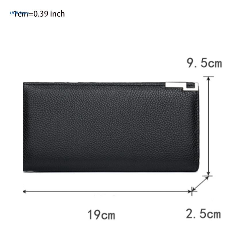 Men Wallet Vintage PU Leather Long Wallet Bifold Business Coin Pocket With Zipper