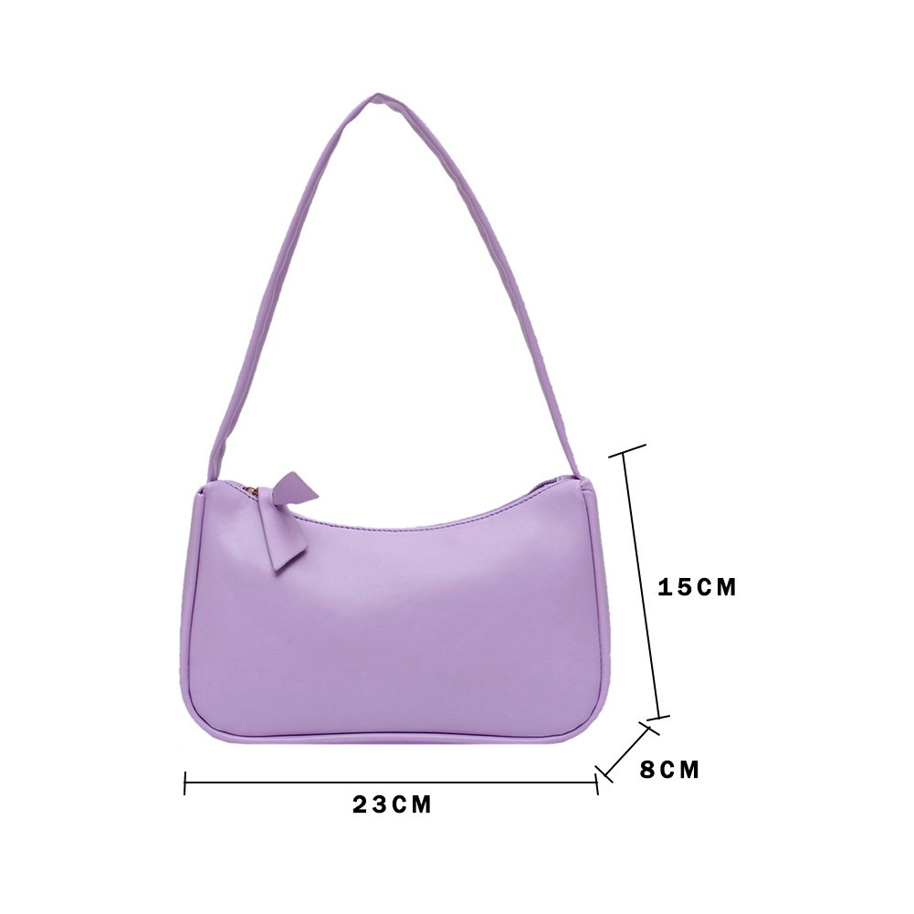 Ladies Soft PU Leather Underarm Bag Solid Color Fashion Women Vintage Handbags Popular Simple Female Daily Shoulder Bags