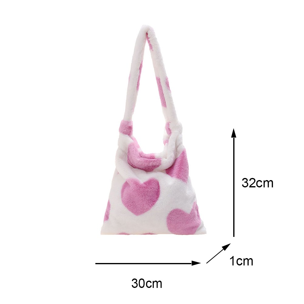 Fashion Ladies Furry Plush Shoulder Bag Women Fashion Cow Pattern Shoulder Crossbody Casual Female Hit Color Soft Messenger Bag