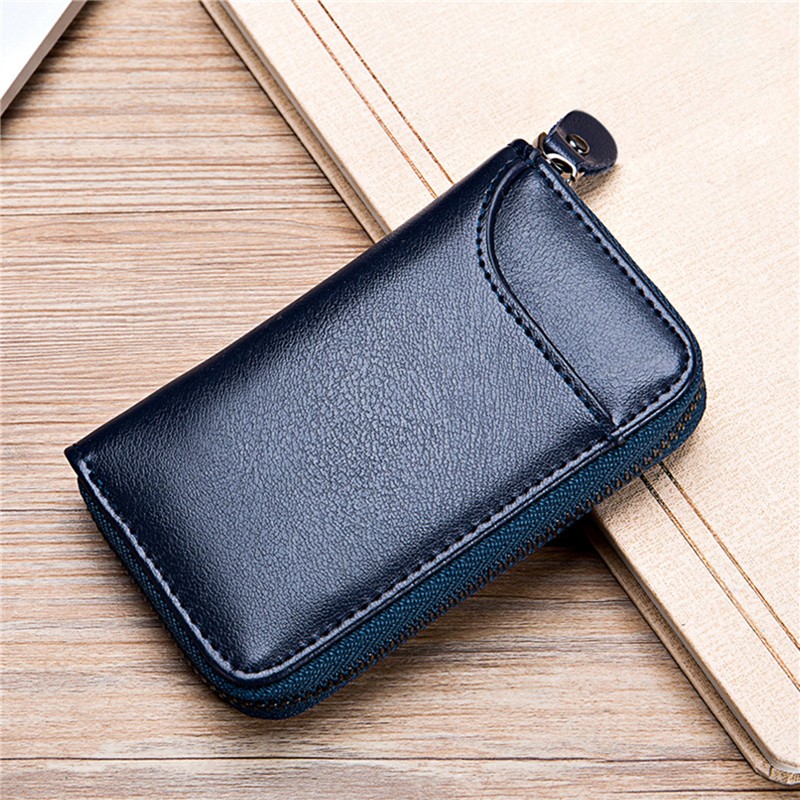 PU Leather Men Women Key Wallet Card Holder Car Housekeeper Coin Purse Keychain Zipper Key Bag With Key Rings