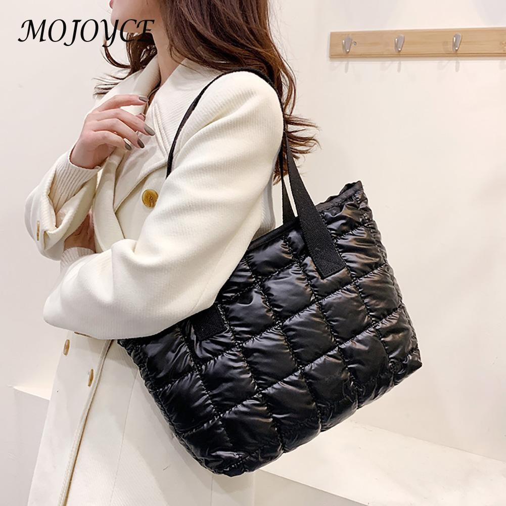 Women's solid color zipper shoulder bag retro pure color nylon messenger bags underarm shopping bag