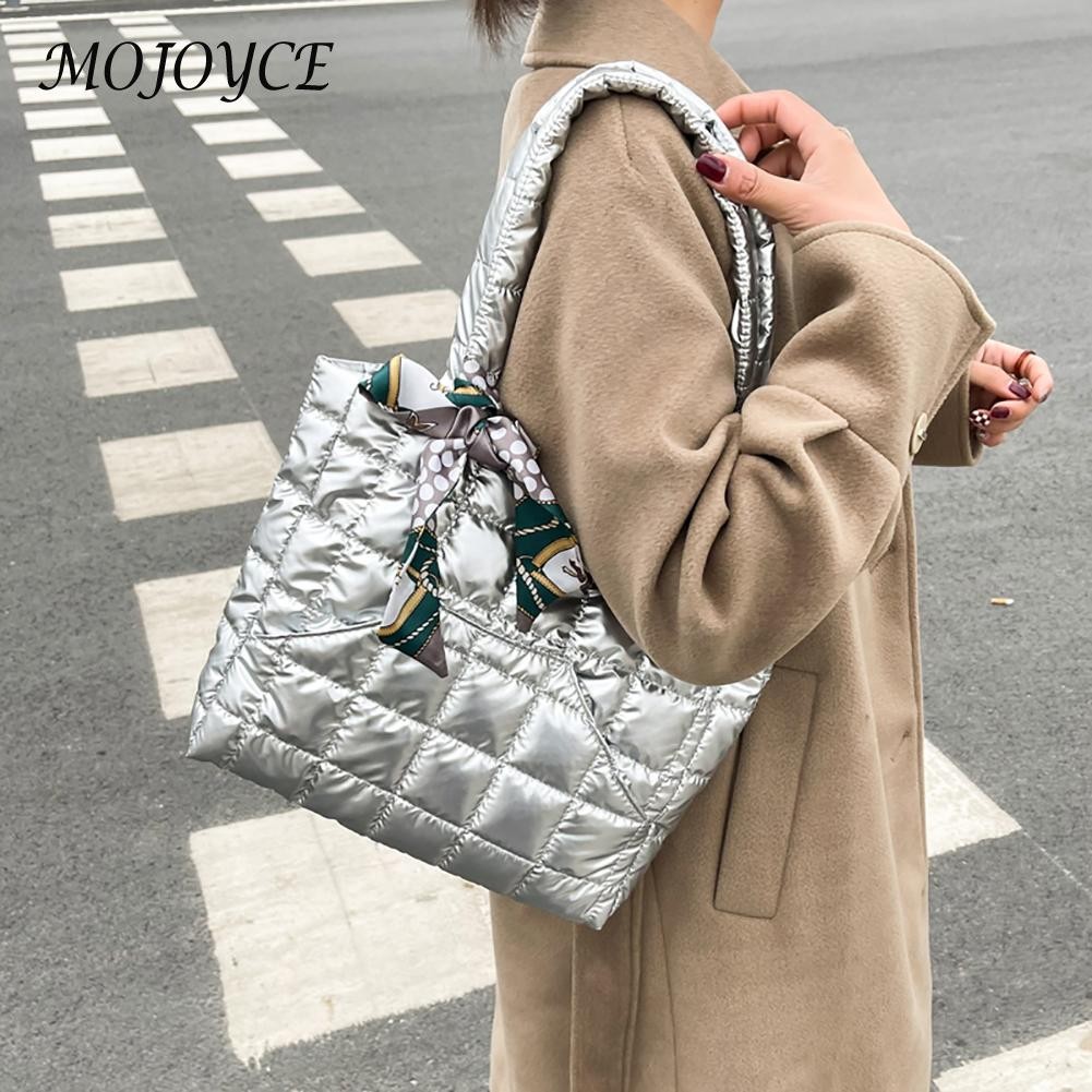 Fashion Oxford Cloth Bag Retro Straddle Bag Down Feather Handbags Women Fashion Solid Color Underarm Bag