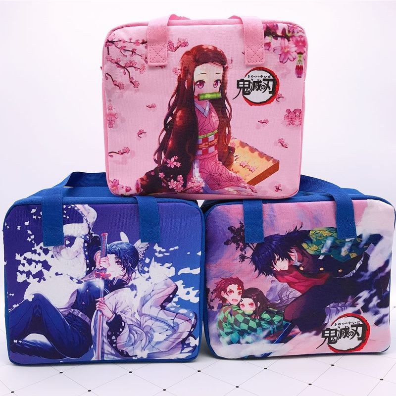 Demon Slayer Devil Blade Cartoon Anime Insulation Bag Kimetsu no Yaiba Tanjirou Nezuko Picnic Lunch Box Meal Bento Hand Storage Bag