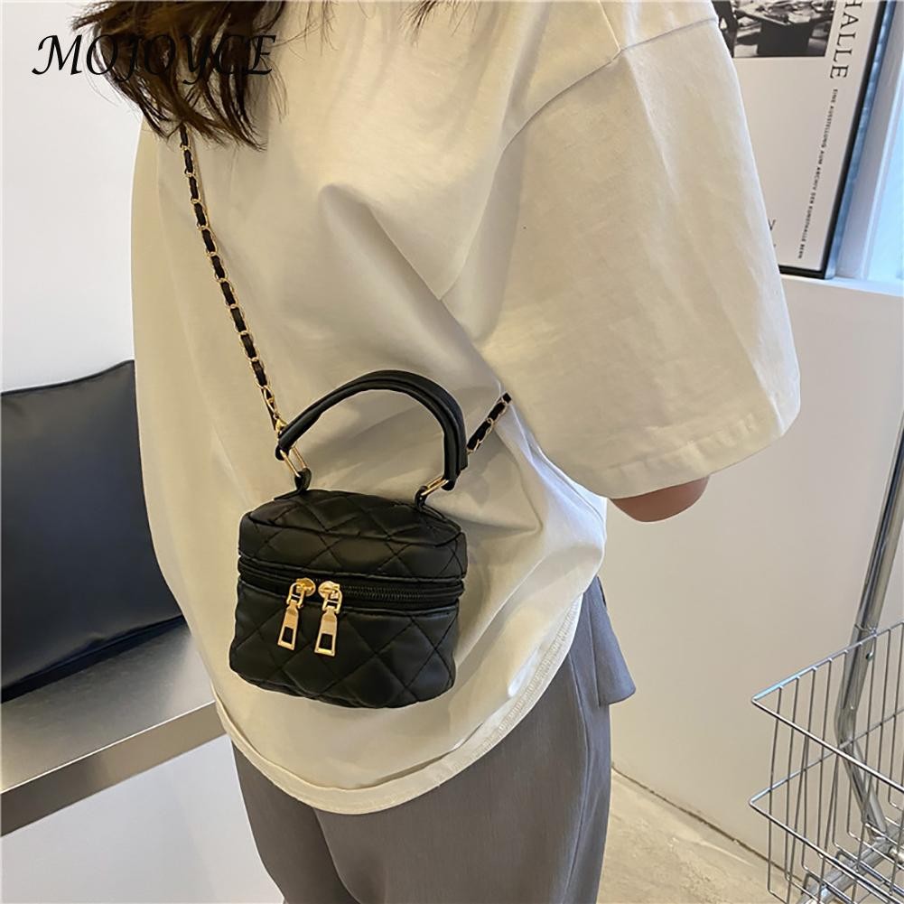 Female Diamond Lattice Chain Messenger Bag Casual PU Leather Crossbody Bags Small Shopping Bags For Women Gifts