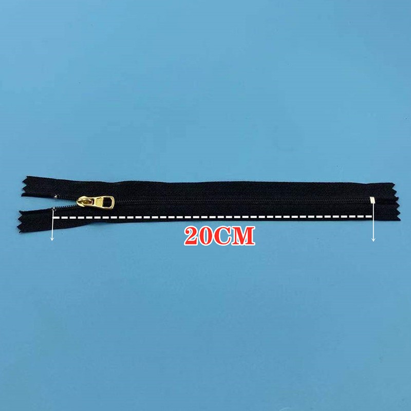 Close End 20-24cm 1pc White Black Gold Silver Metal Zipper For Sewing Zip Garment Accessories Jeans Zippers DIY Zipper Tools