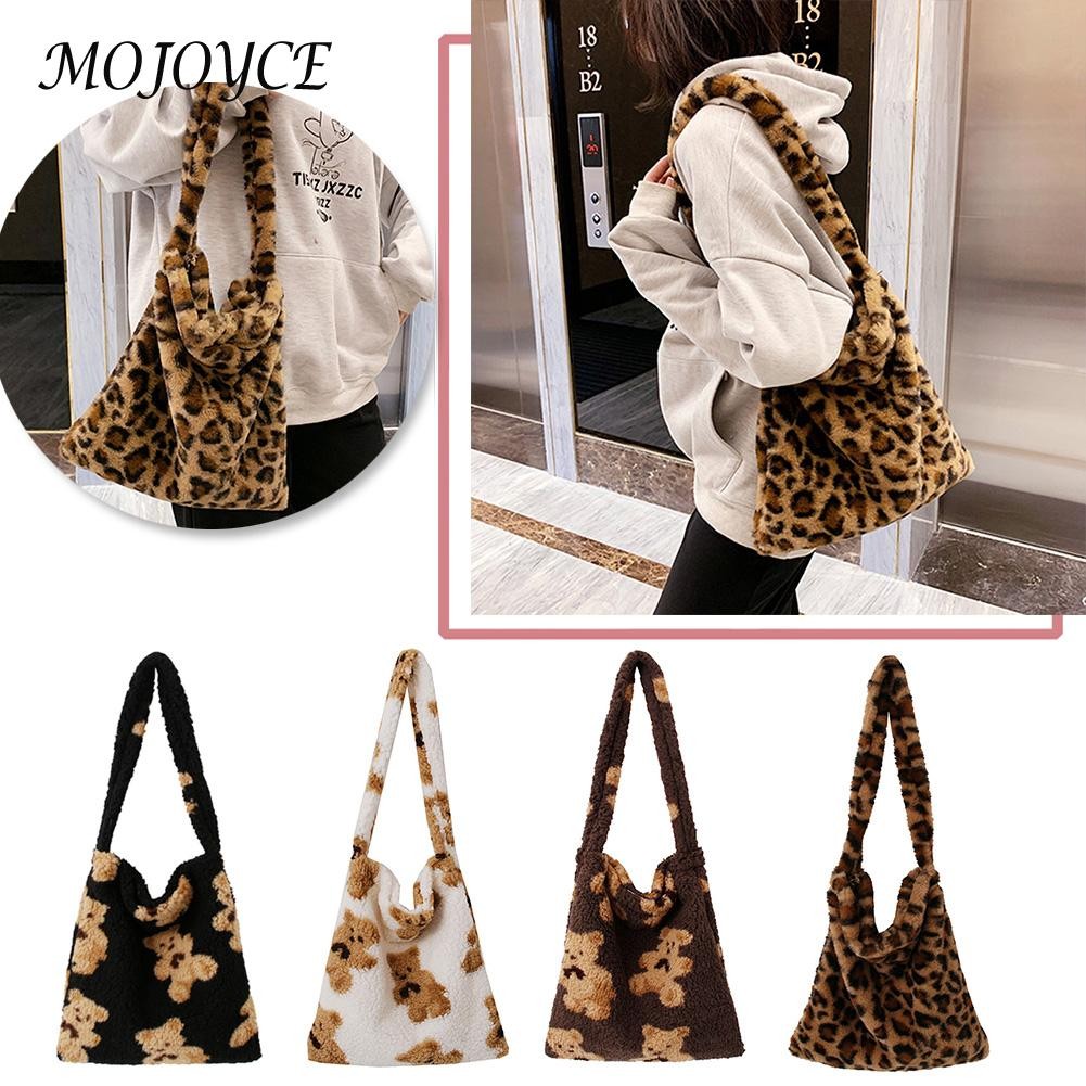 Vintage Women Soft Warm Plush Handbag Cute Girls Autumn Winter Fluffy All-Match Phone Buckets Bag for Women