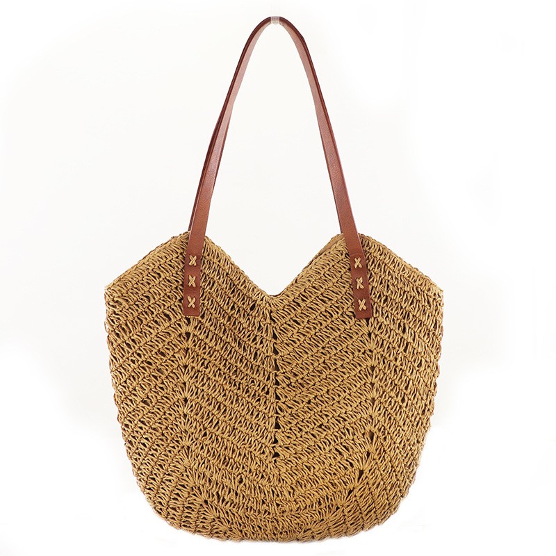 Straw Shopper Summer Bag Casual Large Capacity Hollow Woven Women Beach Ladies Tote Handbags High Design Fashion Travel Shoulder Bag