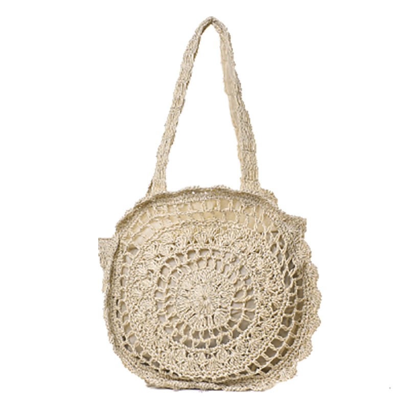 summer woven shoulder bag woman beach circular straw hand knitting large capacity shopper handbag travel shopping bag women bag