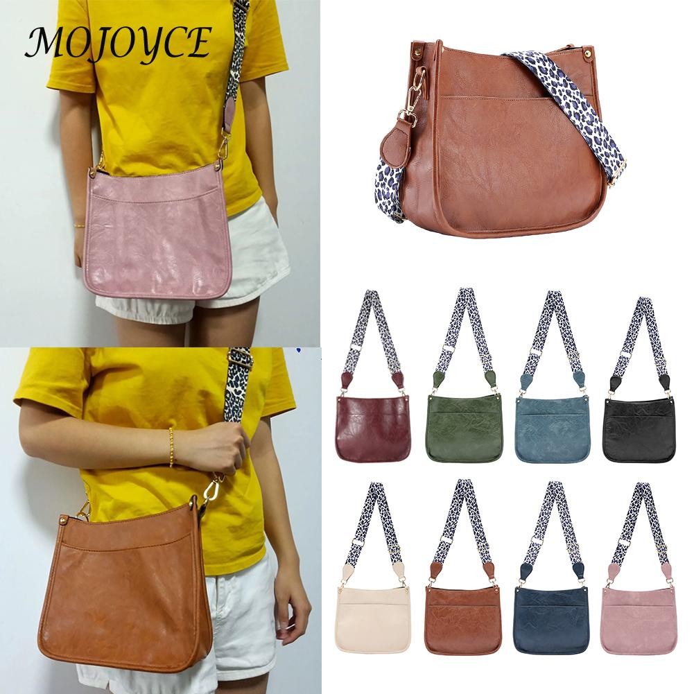 Women Simple Fashion PU Simple Shoulder Crossbody Bags Solid Color Handbags for Ladies Outdoor Shopping Traveling