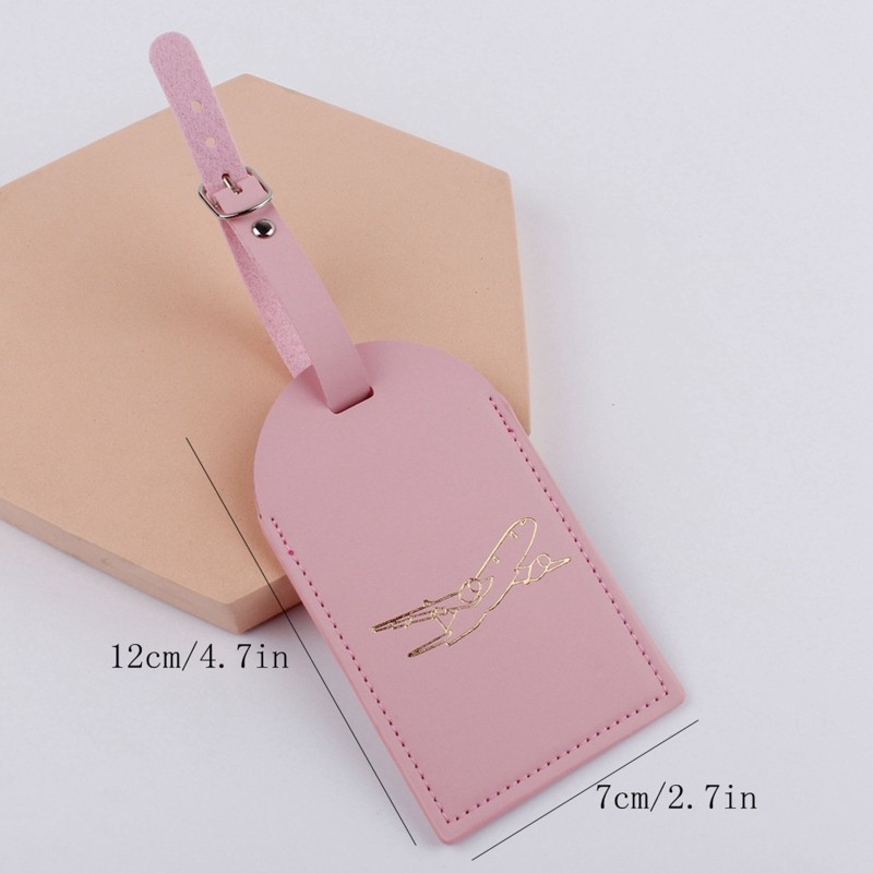 Anti-lost PU Leather Bag Tags Label Holder Travel Bag Label Holder Transparent ID Name Card Window For Adult Students