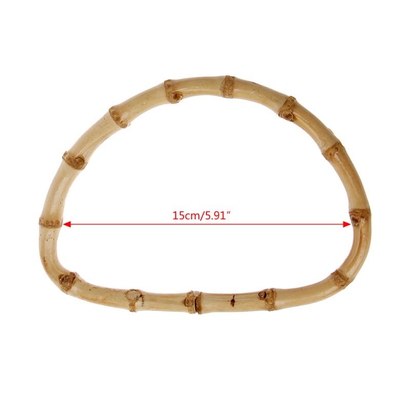 New 1pc D Shape Bamboo Bag Handle For Handmade Hand DIY Tote Purse Frame Making Bag Hanger Accessories Parts