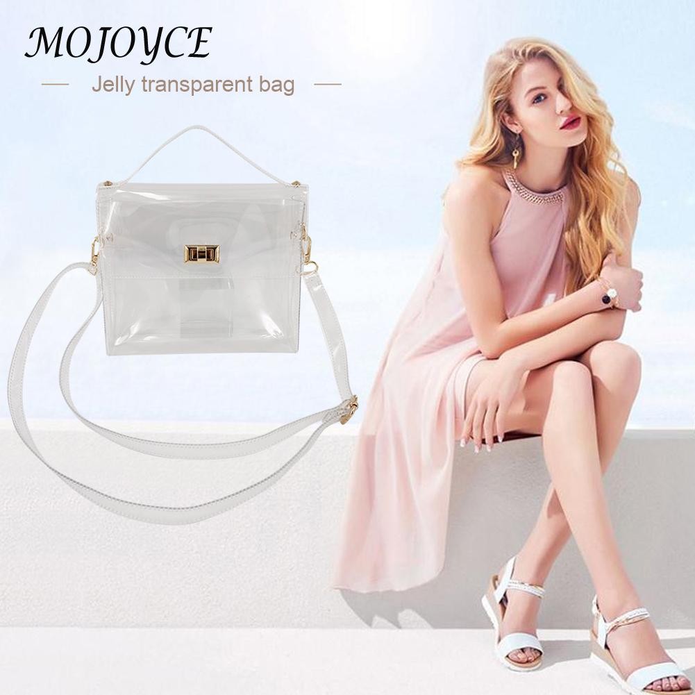 Women Bags Chain Shoulder Bags PVC Passenger Handbag Transparent Bags For Women Outdoor Shopping Travel Bag