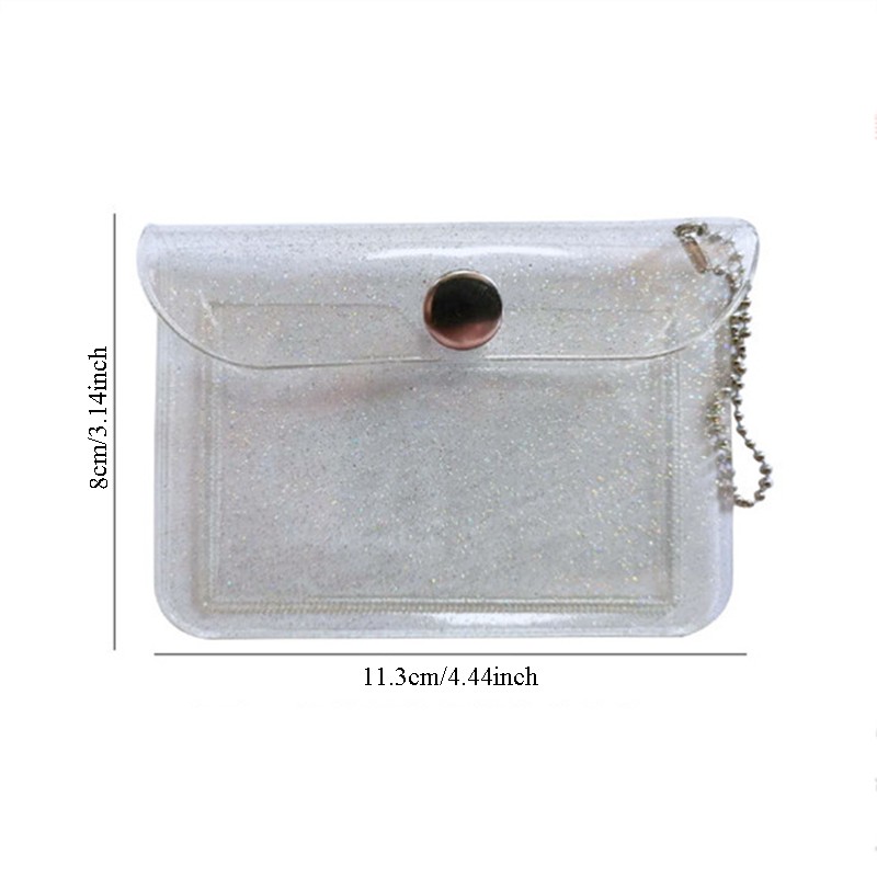 Fashion Transparent Waterproof PVC Women Card Case Business Card Holder Men Card Bag ID Card Small Wallet Girls Coin Purse