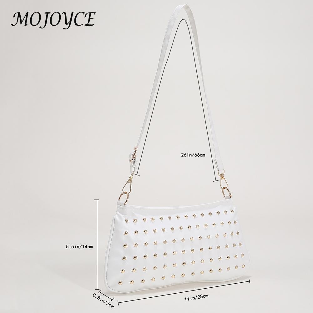 Women Leather Handbag Fashion Rivet Female Crossbody Bags New Clutch Street Fashion Simple Designer Handbag Luxury Female Bag