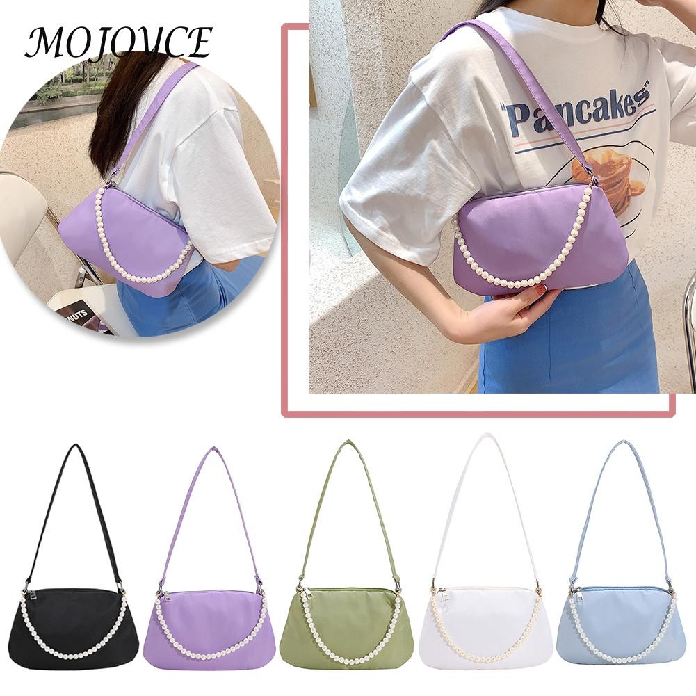 Solid color crescent shape shoulder bag elegant women's large casual small handbag leisure purse bag for women