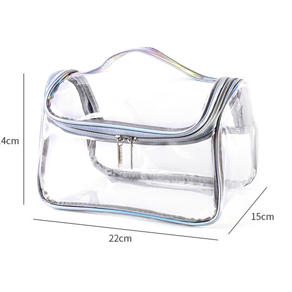 2022 Ladies Transparent Waterproof Cosmetic Bag Female Wash Toilet Bag Organizer Large Capacity PVC Travel Makeup Storage Bag