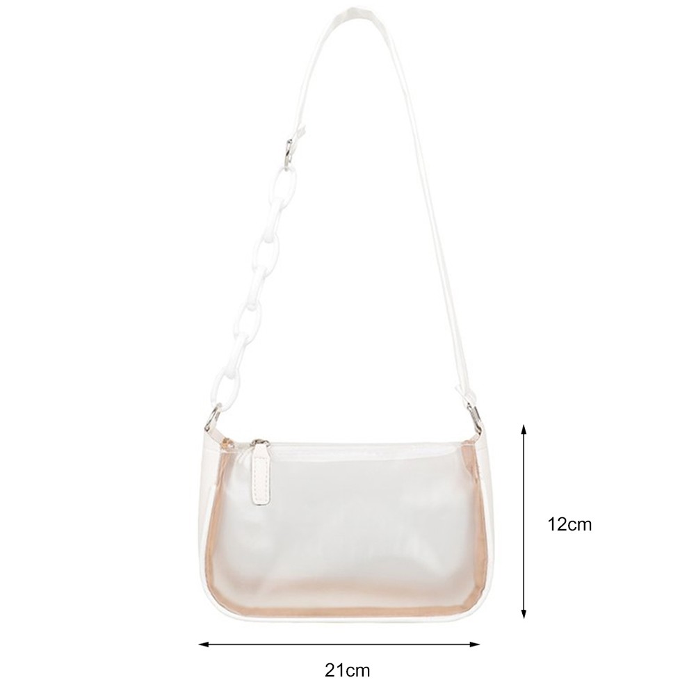 Summer Women Transparent Jelly Bag Female Hobos Beach Shoulder Bags Candy Color Ladies Underarm Bag Ladies Purse Tote Handbag