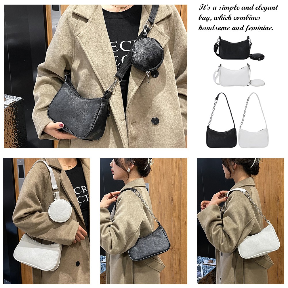 Women Fashion PU Leather Handbag Casual Zipper Messenger Shoulder Bag Ladies Retro Crossbody Bags for Women