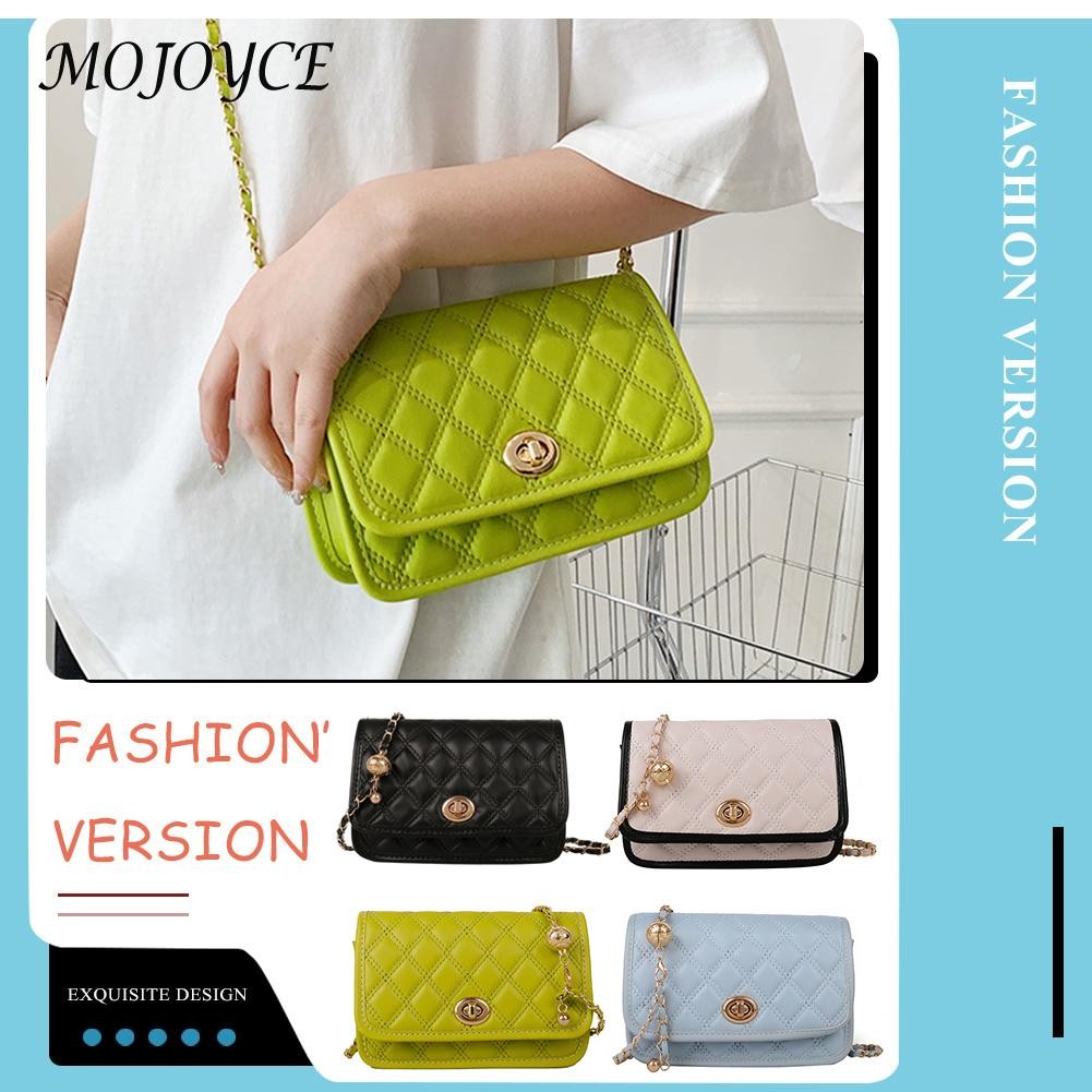 Fashion Diamond Lattice PU Leather Women Shoulder Crossbody Bags Flap Metal Lock For Women Fashionable Decoration