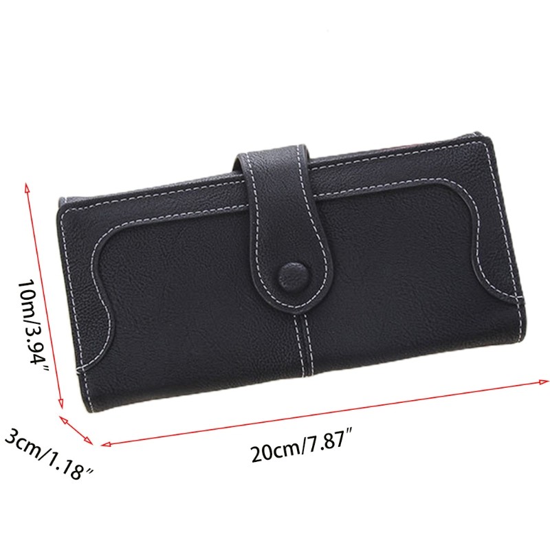 Women's PU Leather Long Clutch Matte Wallet Fashion Lady Multi-pocket Phone Card Holder Wallet Female Casual Solid Handbag Wallet