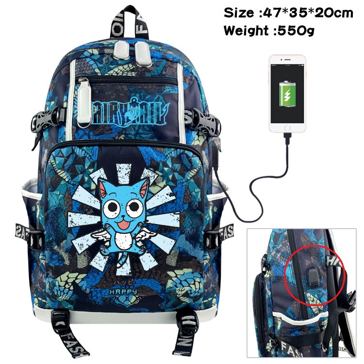 Fairy Tail Anime Backpack Large Capacity School Bag Men Women Multifunctional Laptop Backpack Travel Bag