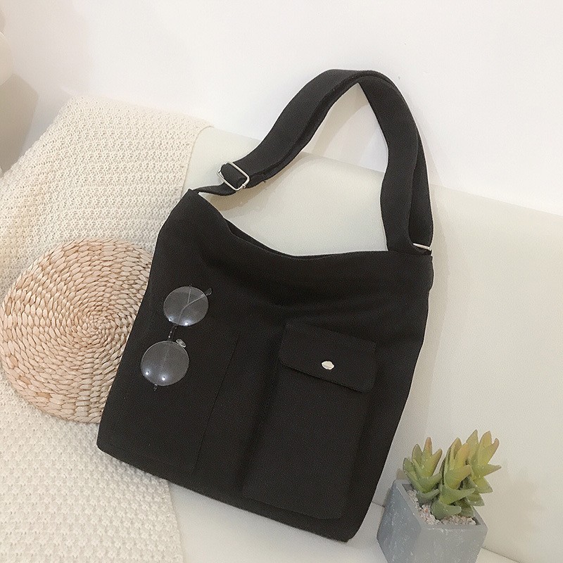 Women Bag 2021 Female Tote Canvas Simple Soft Fashion Messenger Bolsas Quality Shopper Crossbody New Designer Shoulder Bags