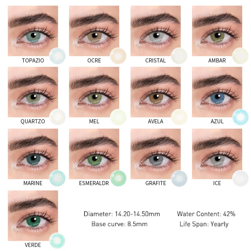 1 Pair Annual Multicolor Lenses For Eyes Blue Green Colored Contact Lens Gray Eye Contacts With Color Lens Natural Color Eyes