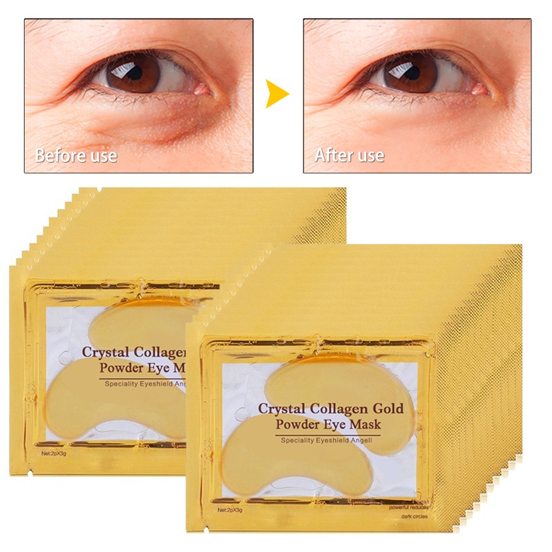 Crystal Collagen Gold Powder Eye Mask Anti Aging Dark Circles Acne Beauty Patches Eye Skin Care Korean Cosmetics 30p=15pairs