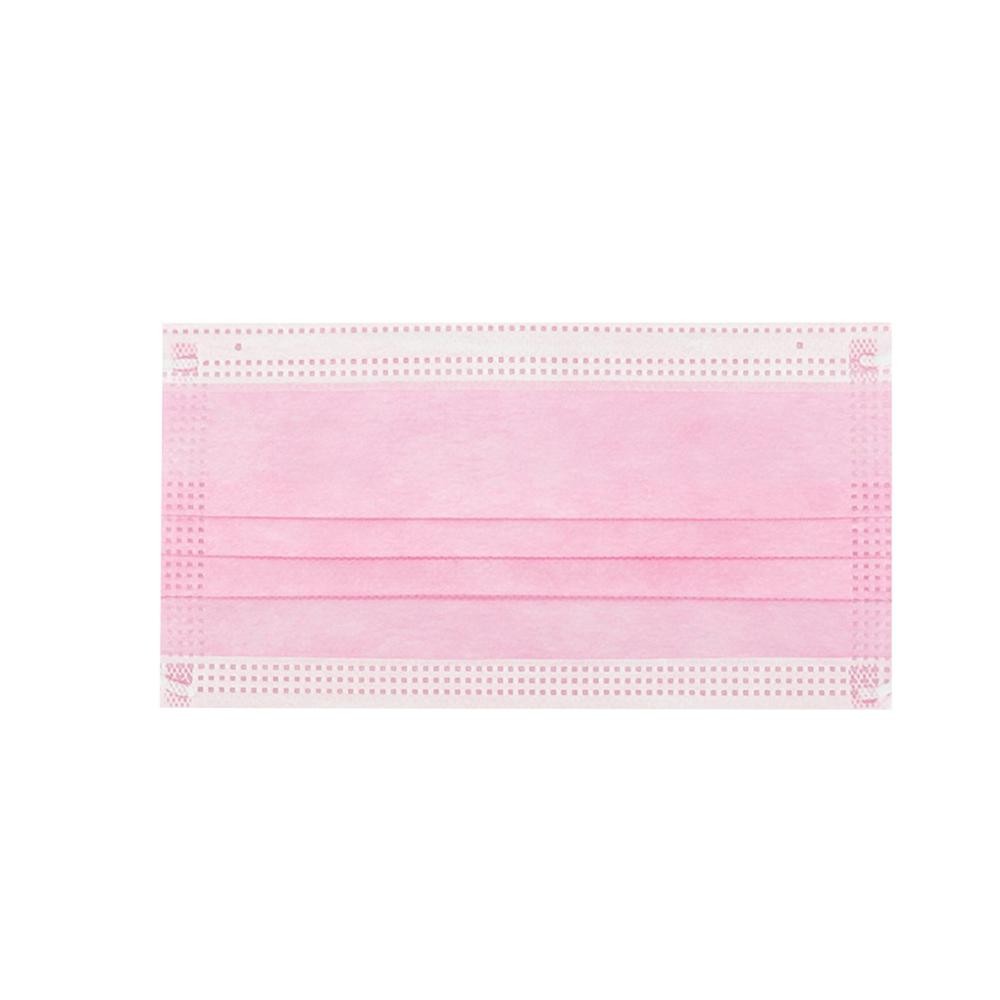 Disposable 3-Ply Nonwoven Mask Breathable Gauze Mask with Elastic Ear Band, Pink, 10-500 Pieces