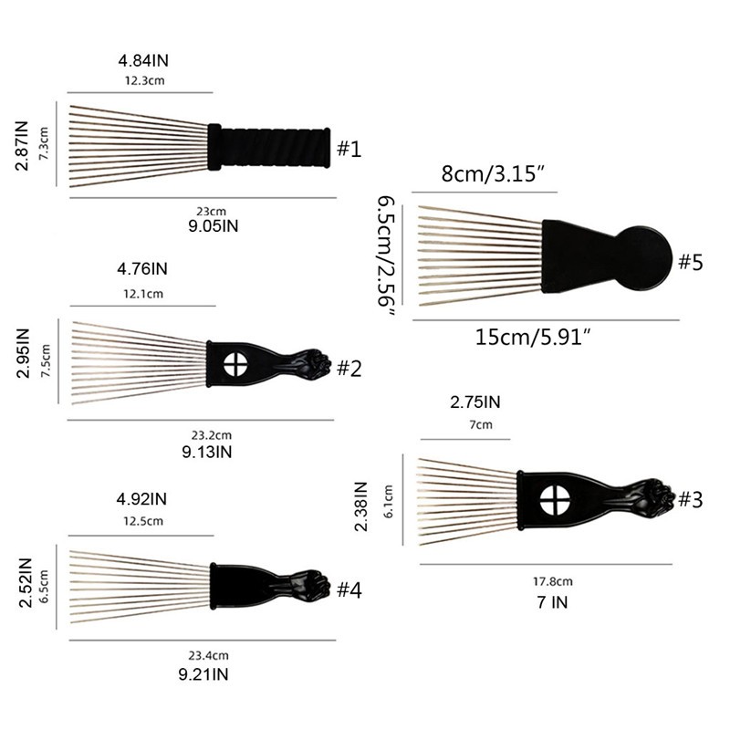واسعة الأسنان صالون استخدام الأسود المعادن الأفريقية الأمريكية اختيار مشط إدراج مجعد فرشاة الشعر الأفرو مشط الشعر ل تصفيف الشعر أداة
