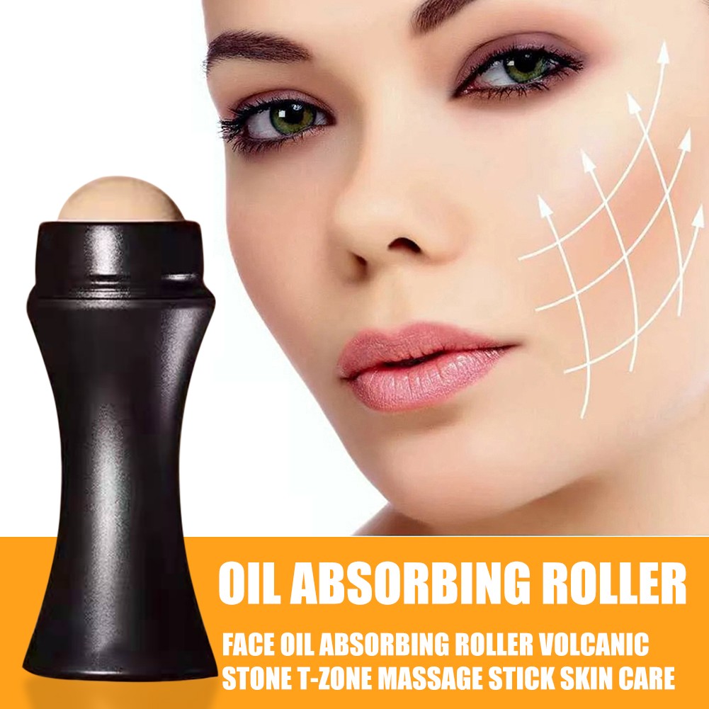 Face Care Facial Volcanic Stone Roller Mini Oil Control Facial Roller Remove Fat T-zone Oil Absorbing Reusable Skin Care