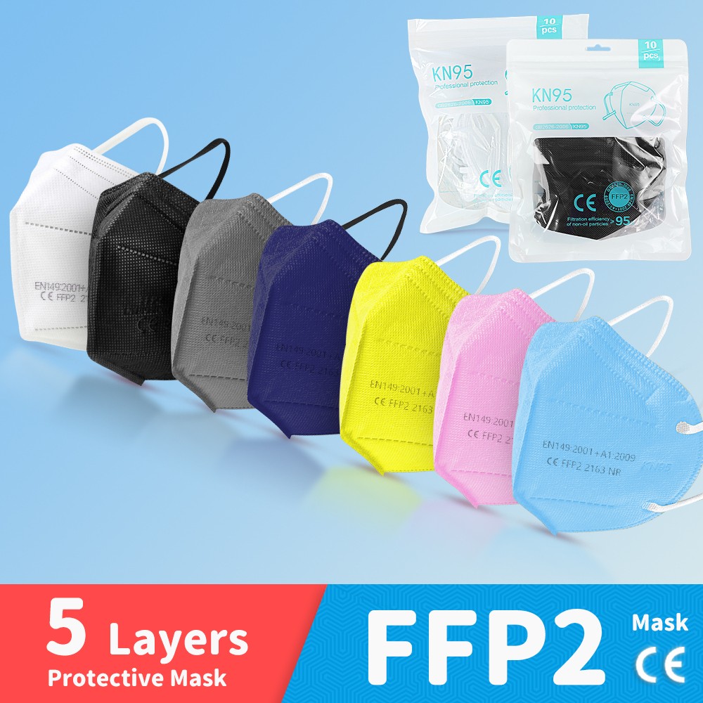 Adult FFP2 Mask 5ply KN95 Dust Safety Approved Masks Protective Face Respirator CE FPP2 FFP3 n95 ffp2masks Spain 10 days delivery