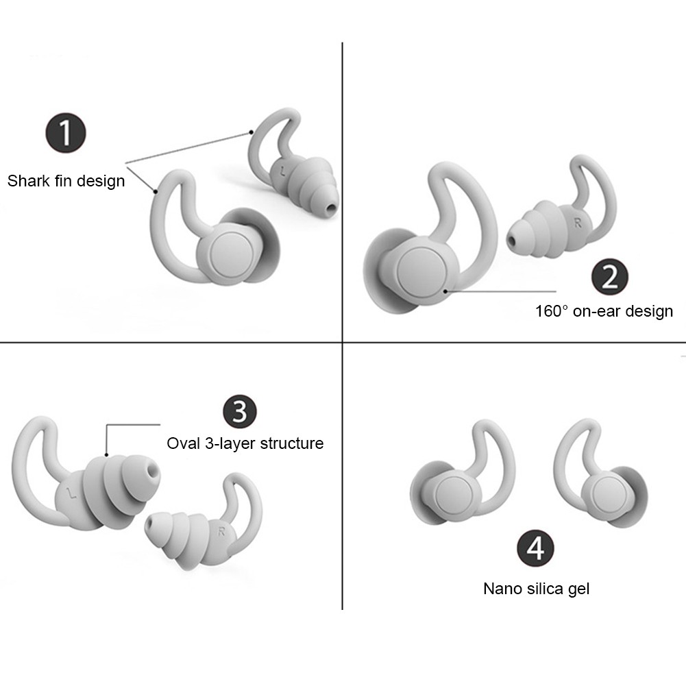 Silicone Sleep Ear Plugs Sound Insulation Ear Protection Earplugs Anti-noise Plugs For Travel Soft Silicone Noise Reduction