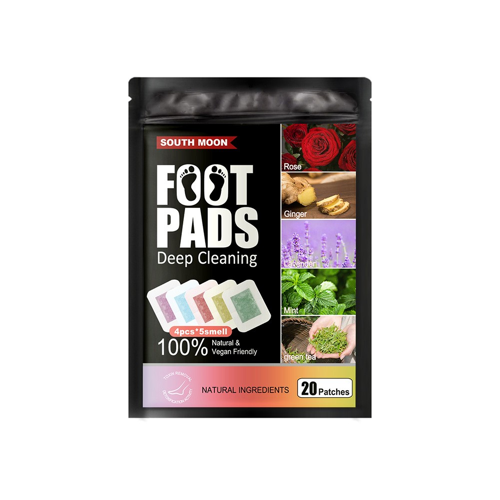 20pcs Herbal Detox Foot Patches Natural Lavender Rose Ginger Mint Green Tea Adhesive Pads Improve Sleep Clean Detox