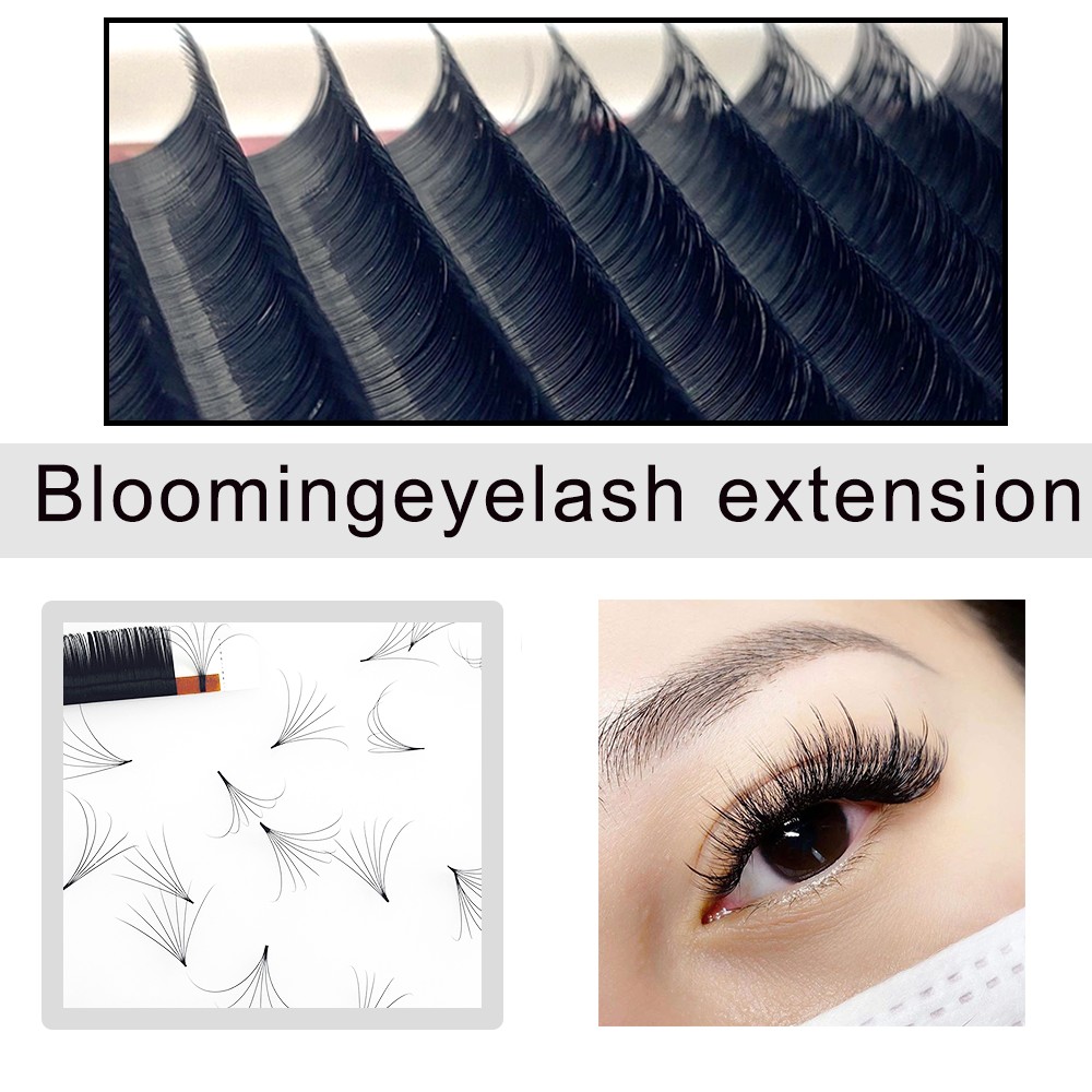 MASSCAKU Easy Fanning Eyelash Extension Self Delivery Auto Fans Fast Blossom Flowering Eyelash Extension Camellia Lashes Fans