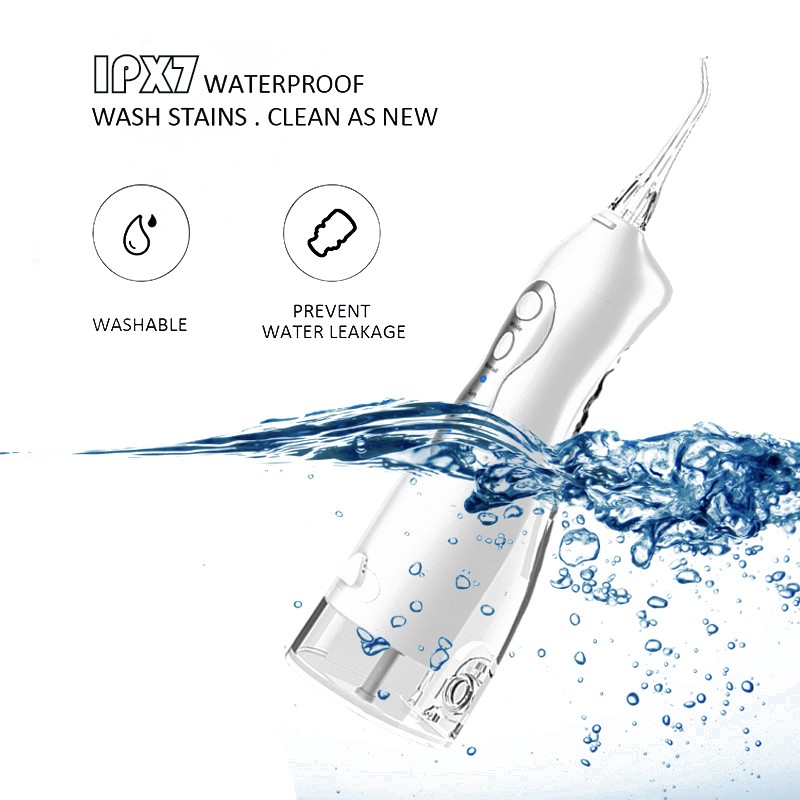 Portable Oral Irrigator USB Rechargeable Water Floss Lrrigator 260ml Dental Dental Dental Lrrigator Dental Water Jet + 5 Nozzle