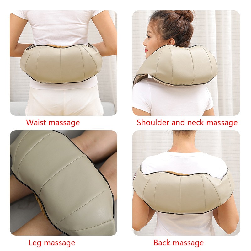 U Shape Electric Massage Shawl 4D Kneading Infrared Heated Shiatsu Massage Body Shoulder Neck Back Massager Health Care Tool