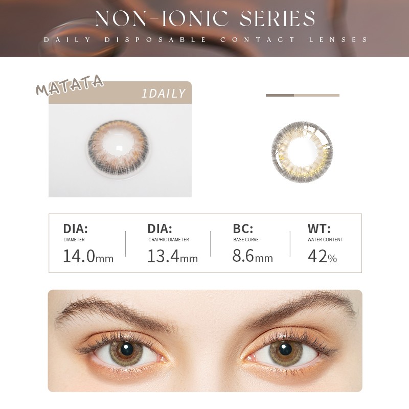 Mitata 10 Pcs (5 Pairs) Rock Green Colored Contact Lenses With Diopter Aim Fresh Lady Daily Eye Color Contact Lenses