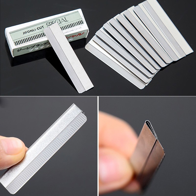 100pcs/1pack Eyebrow Trimmer Razor Blade Stainless Steel Microblading Eyebrow Knife For Permanent Makeup Eyebrow Tattoo Beauty Tool