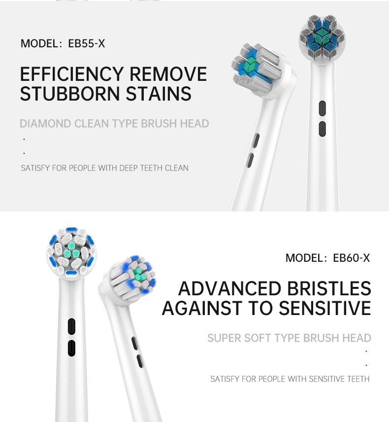 2022 جديد عن طريق الفم B رؤوس لفرشاة الأسنان الكهربائية عن طريق الفم B حيوية/انتصار/برو الصحة/ثلاثية الأبعاد Excel/الرعاية المهنية/أبيض نظيفة/TriZone