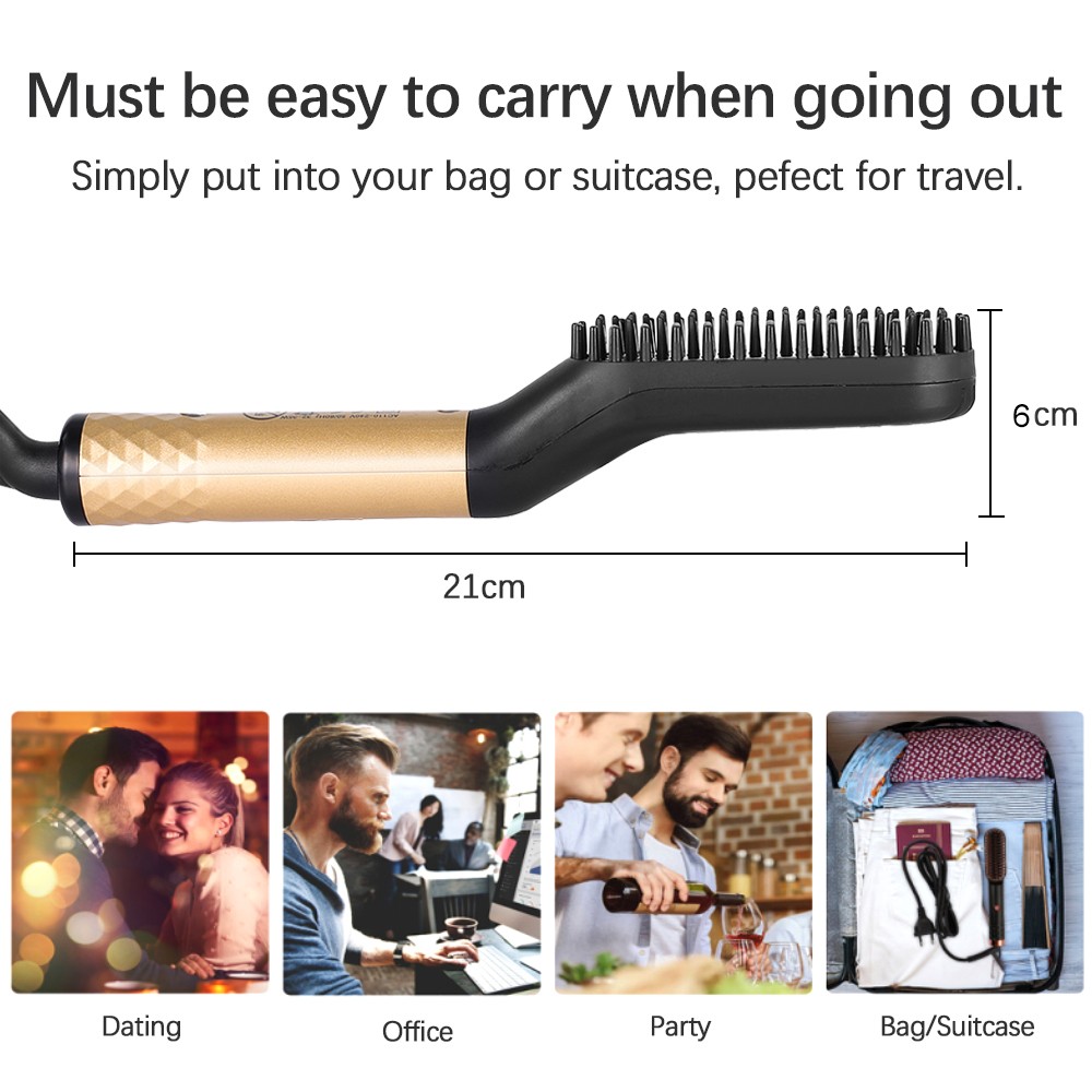 Professional Hair Comb Brush Beard Straightener Multifunctional Straightening Brush Hair Curler Fast Heating Styling Tools