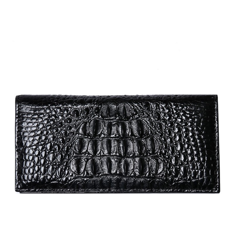 Genuine Crocodile Genuine Leather Wallet Men Black/Brown Business Card Holder Wallet for Men Long Wallet Quality Money Card Bag