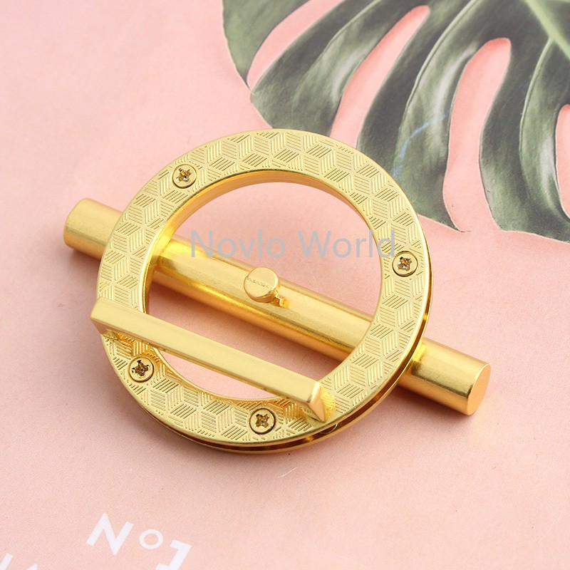 2-10-30 Pieces 38mm 1.5" Satin Gold Finished Handbag Shoulder Strap Adjust Round Decor Buckle Hanger