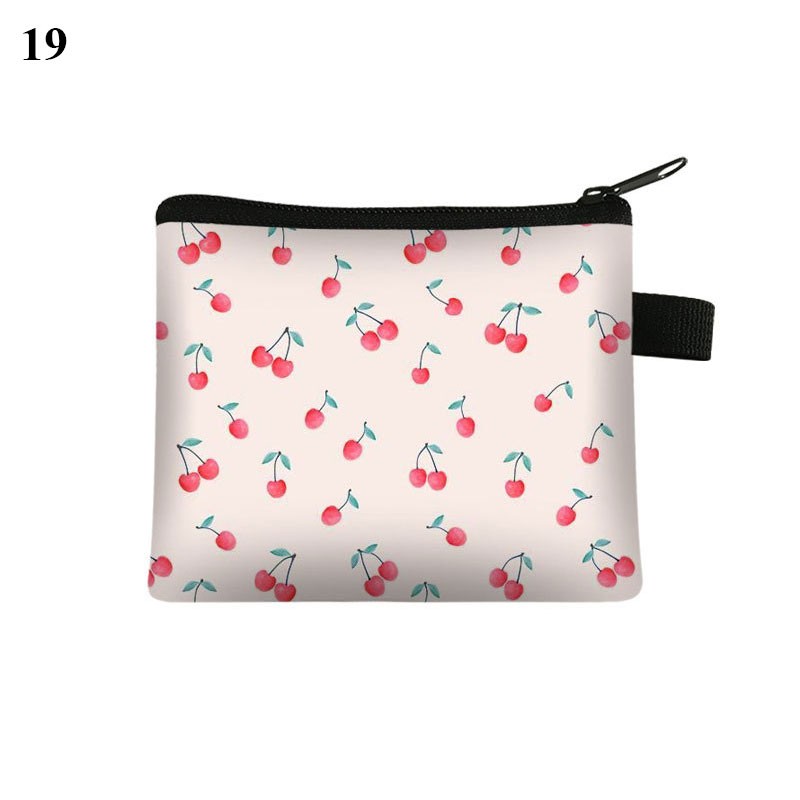 Fashion Brand Wallet Women Lovely Bowknot Flower Print Small Coin Bag Wallet Canvas Zipper Female Coin Purse Purse Earphone