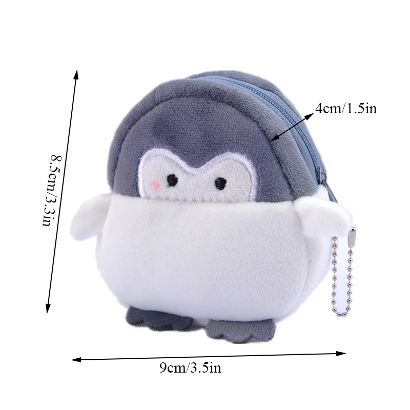 1pc Kawaii Penguin Plush Purse Coin Card Bag Wallet Pendant Ornaments Storage Bag Plush Toy Lipstick Bag For Kids Gift