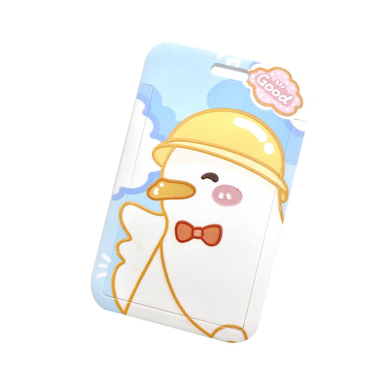 Cartoon ID Credit Card Holder Bank Students Bus Card Case Hand Rope Visit Door ID Badge Cover Cards for Women Men Pendants