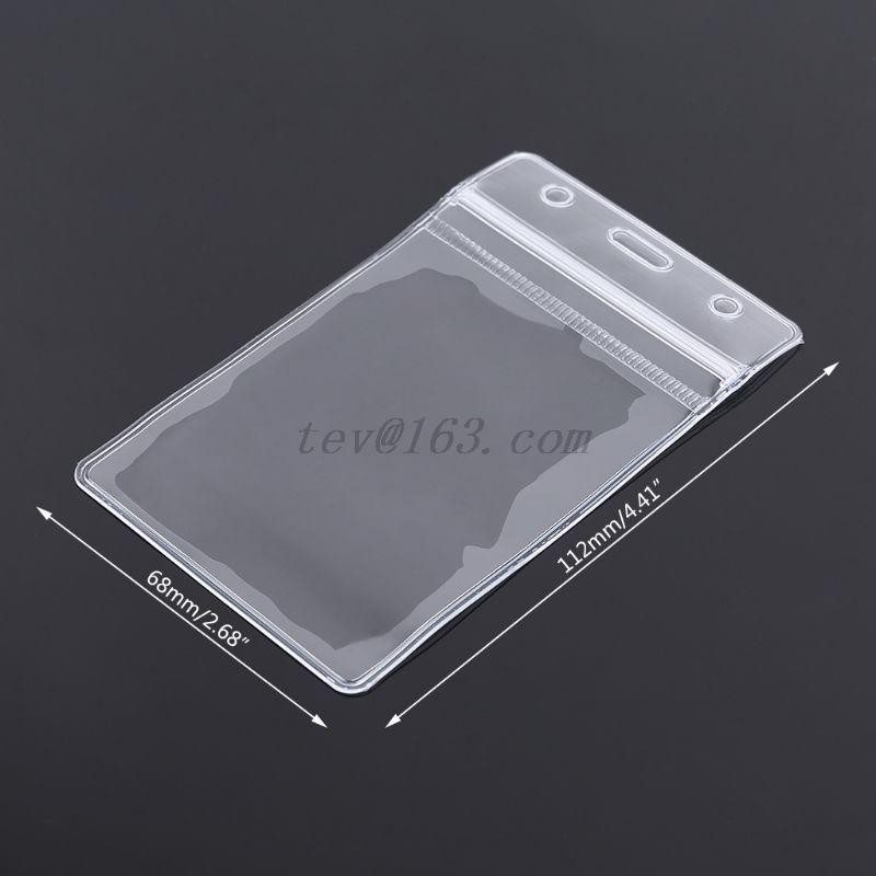 5pcs Unisex Popular Transparent Clear PVC Plastic Badge Work Exhibition ID Name Card Holders Waterproof