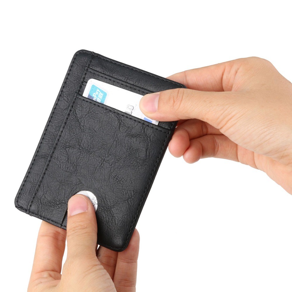 Slim rfid blocking leather wallet credit id card holder money purse for men women fashion bag