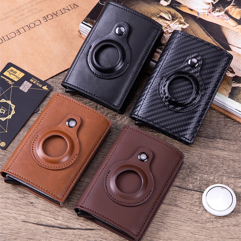 2022 AirTag Card Holder for Men Wallets Money Bags Anti-thin PU Leather Wallet for Apple Air Tag Male Smart Purses Cover